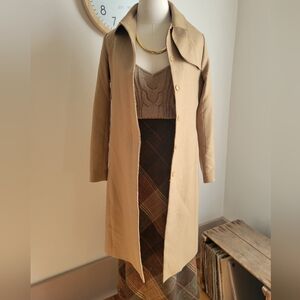 Cello long lightweight camel coat fall khaki beige tan
